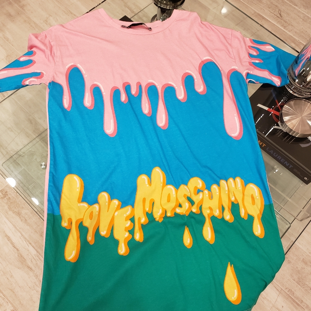 Love Moschino ice cream pattern oversized t-shirt dress.